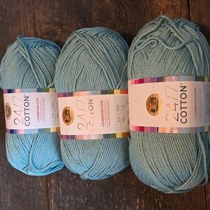 Lion Brand 24/7 100% Cotton - Suculent 3x 186 yards, 100 grams